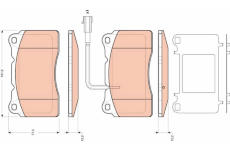 Sada brzdových platničiek kotúčovej brzdy TRW GDB1645