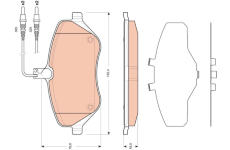 Sada brzdových destiček, kotoučová brzda TRW GDB1663