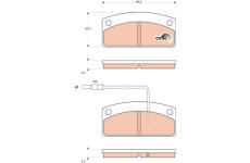 Sada brzdových destiček, kotoučová brzda TRW GDB1679