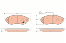 Sada brzdových destiček, kotoučová brzda TRW GDB1681