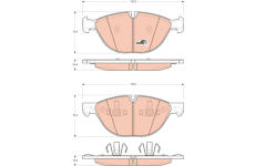Sada brzdových destiček, kotoučová brzda TRW GDB1728