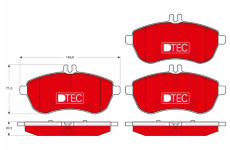 Sada brzdových destiček, kotoučová brzda TRW GDB1736DTE