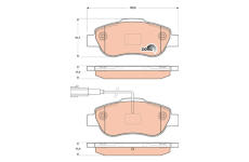 Sada brzdových destiček, kotoučová brzda TRW GDB1746