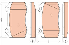 Sada brzdových destiček, kotoučová brzda TRW GDB1772