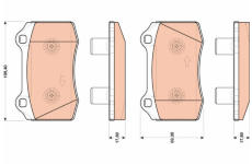 Sada brzdových destiček, kotoučová brzda TRW GDB1773