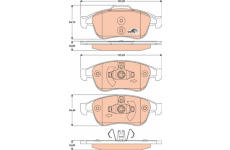 Sada brzdových destiček, kotoučová brzda TRW GDB1789