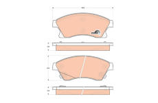Sada brzdových destiček, kotoučová brzda TRW GDB1843