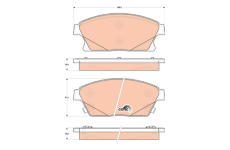 Sada brzdových destiček, kotoučová brzda TRW GDB1847