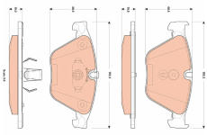 Sada brzdových platničiek kotúčovej brzdy TRW GDB1854