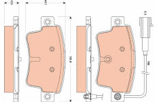 Sada brzdových destiček, kotoučová brzda TRW GDB1872