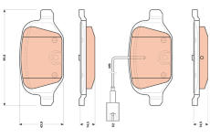 Sada brzdových platničiek kotúčovej brzdy TRW GDB1894