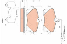 Sada brzdových destiček, kotoučová brzda TRW GDB1895