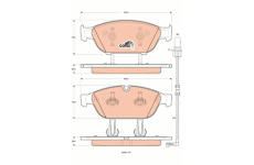 Sada brzdových destiček, kotoučová brzda TRW GDB1897