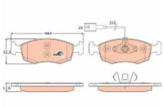 Sada brzdových platničiek kotúčovej brzdy TRW GDB1900