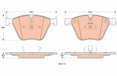 Sada brzdových destiček, kotoučová brzda TRW GDB1915