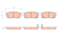 Sada brzdových destiček, kotoučová brzda TRW GDB1940