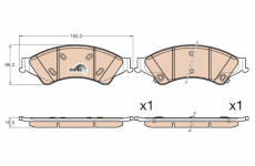 Sada brzdových destiček, kotoučová brzda TRW GDB2005