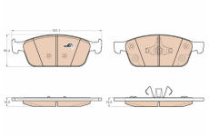 Sada brzdových platničiek kotúčovej brzdy TRW GDB2009