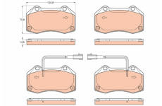 Sada brzdových destiček, kotoučová brzda TRW GDB2049
