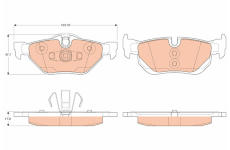Sada brzdových platničiek kotúčovej brzdy TRW GDB2050