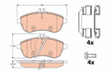 Sada brzdových platničiek kotúčovej brzdy TRW GDB2056