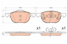 Sada brzdových platničiek kotúčovej brzdy TRW GDB2059