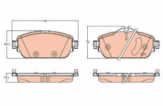 Sada brzdových platničiek kotúčovej brzdy TRW GDB2070