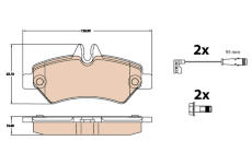 Sada brzdových platničiek kotúčovej brzdy TRW GDB2076