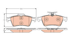 Sada brzdových destiček, kotoučová brzda TRW GDB2086