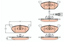 Sada brzdových destiček, kotoučová brzda TRW GDB2108