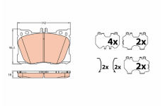 Sada brzdových platničiek kotúčovej brzdy TRW GDB2150