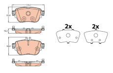 Sada brzdových destiček, kotoučová brzda TRW GDB2155