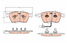 Sada brzdových destiček, kotoučová brzda TRW GDB2177