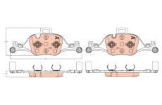 Sada brzdových destiček, kotoučová brzda TRW GDB2213