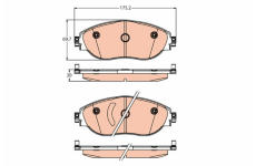 Sada brzdových destiček, kotoučová brzda TRW GDB2219