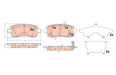 Sada brzdových destiček, kotoučová brzda TRW GDB2238