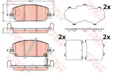 Sada brzdových destiček, kotoučová brzda TRW GDB2244