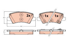 Sada brzdových destiček, kotoučová brzda TRW GDB2248