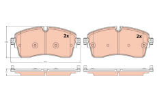 Sada brzdových destiček, kotoučová brzda TRW GDB2255