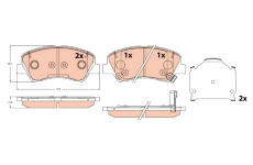 Sada brzdových platničiek kotúčovej brzdy TRW GDB2310