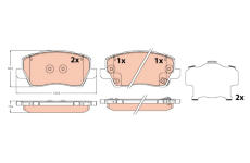 Sada brzdových destiček, kotoučová brzda TRW GDB2329
