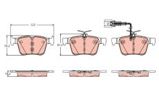 Sada brzdových platničiek kotúčovej brzdy TRW GDB2358