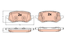 Sada brzdových destiček, kotoučová brzda TRW GDB2367
