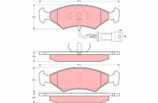 Sada brzdových destiček, kotoučová brzda TRW GDB238
