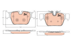 Sada brzdových destiček, kotoučová brzda TRW GDB2384