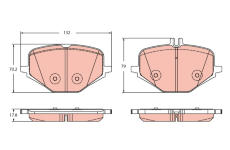 Sada brzdových destiček, kotoučová brzda TRW GDB2395