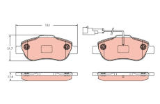 Sada brzdových destiček, kotoučová brzda TRW GDB2415