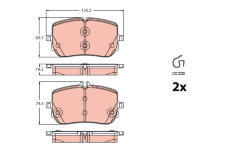 Sada brzdových destiček, kotoučová brzda TRW GDB2433