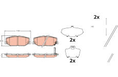 Sada brzdových destiček, kotoučová brzda TRW GDB2455