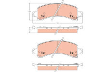 Sada brzdových destiček, kotoučová brzda TRW GDB2460
